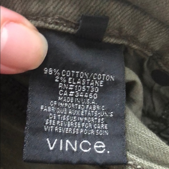 VINCE olive distressed skinny jeans size 25 - Picture 4 of 7